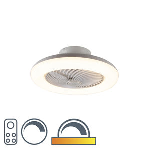 Designový stropní ventilátor bílý včetně LED stmívatelný - Clima