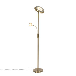 Bronzová stojací lampa včetně LED a stmívatelná lampičkou na čtení - Fez