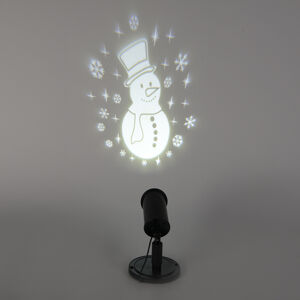 Vánoční osvětlení Sněhulák projektor LED studená bílá